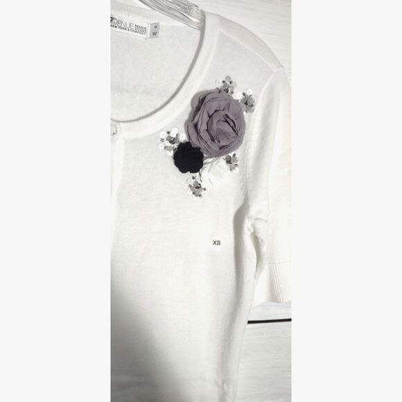 7th Avenue NY & Company NWT White Button Up Cardigan Sweater - Picture 4 of 6